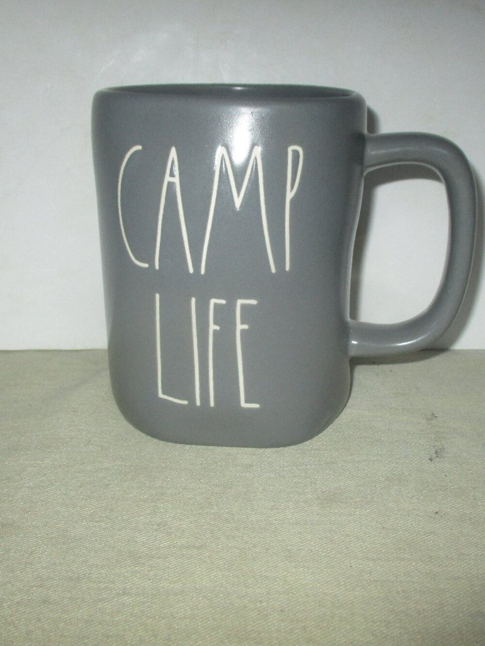 RAE DUNN Camp Life Mug Gray Excellent